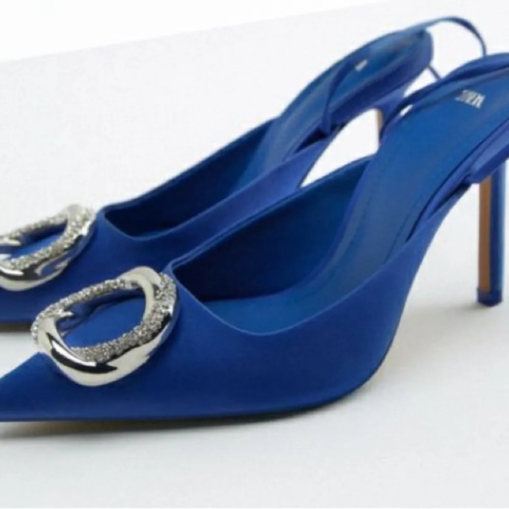 Zara blue lace up heels - Picture 2 of 4